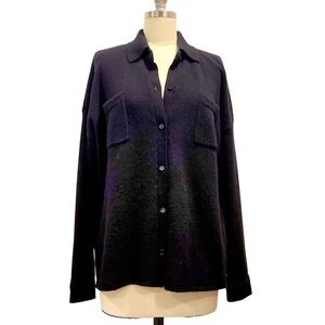 The Cashmere Project Black 100% Cashmere Collared Button Up Cardigan Small‎